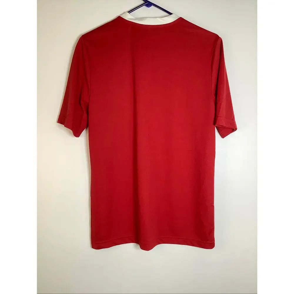 adidas Men's Small Red Entrada 22 Short Sleeve Football Jersey Athleisure B23-2